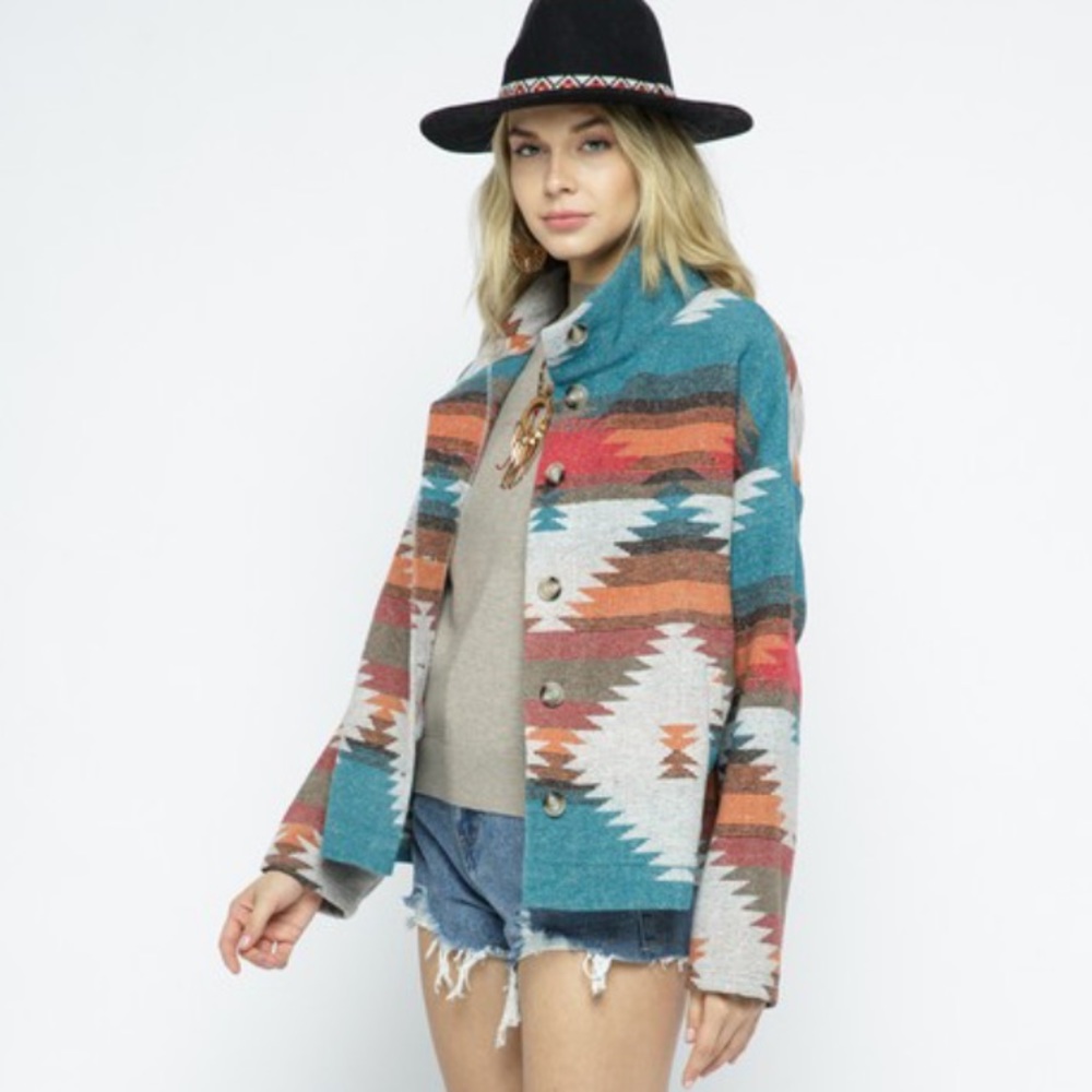 Last L then sold out! Bohemian Aztec Southwest Pattern Jacket - Picture 13 of 17
